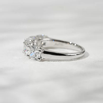 Cushion Cut Five Stone Moissanite Half Eternity Band