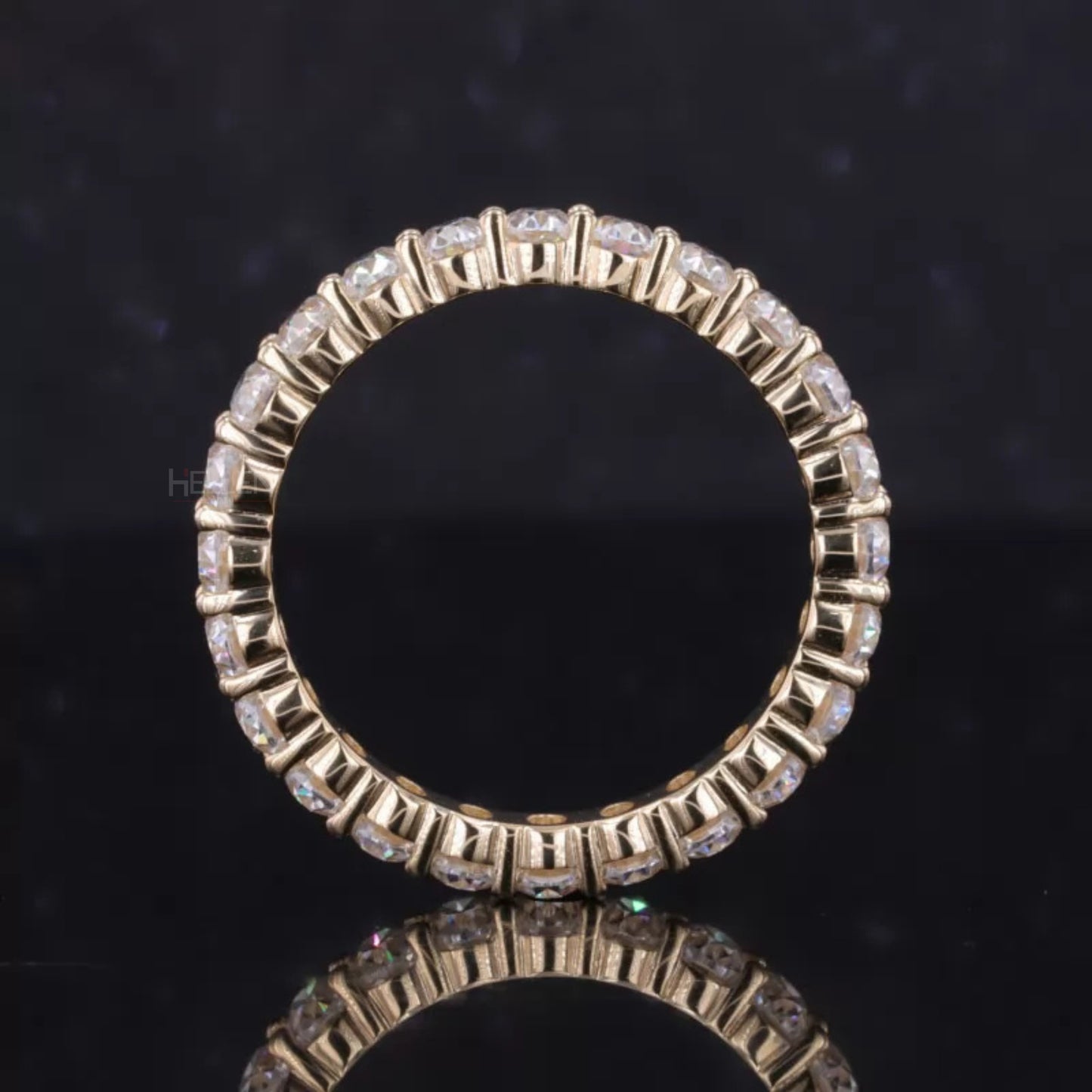 Oval Cut Full Eternity Wedding Band With strong Common Prongs