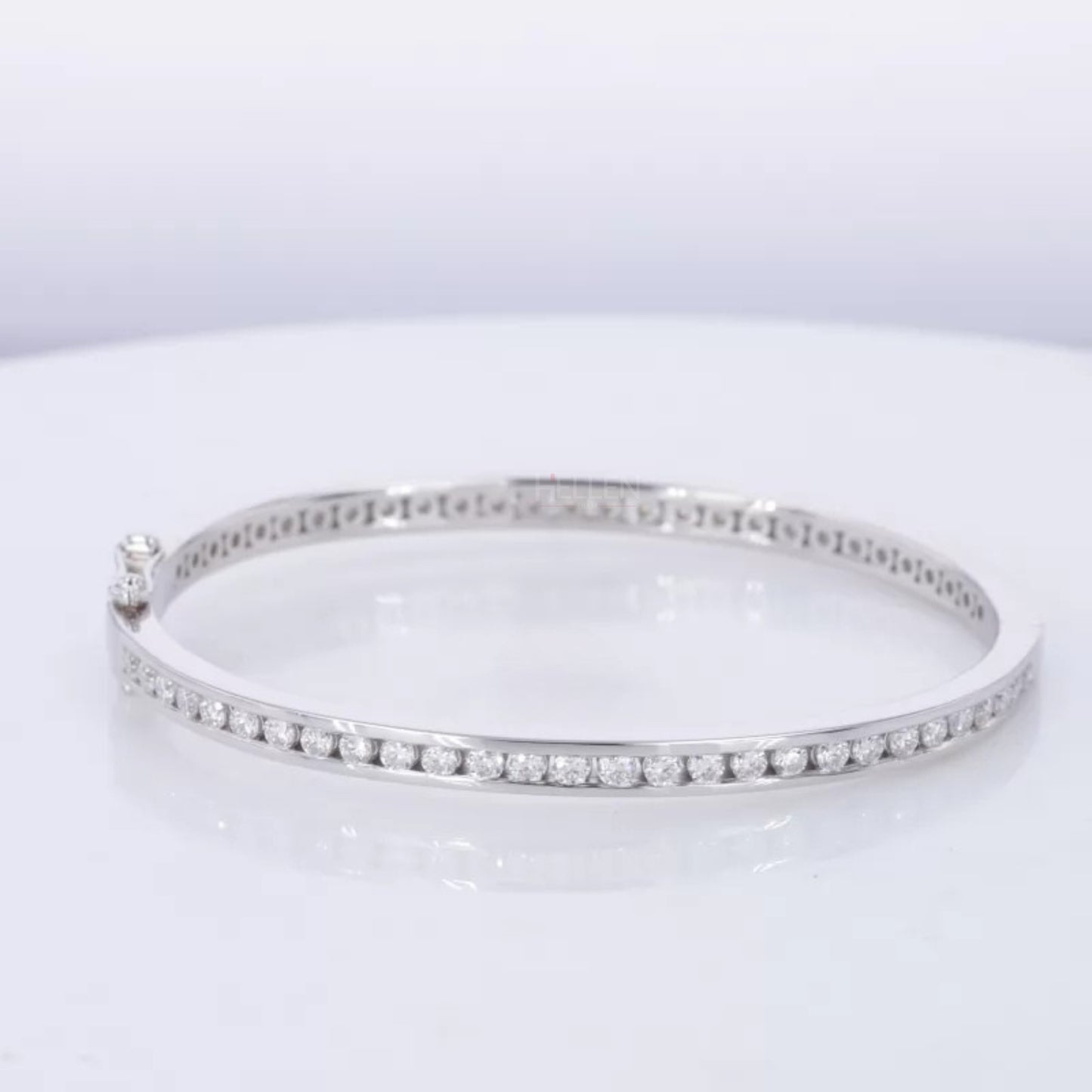 Round Cut Full Channel Setting Moissanite Bangle Bracelet