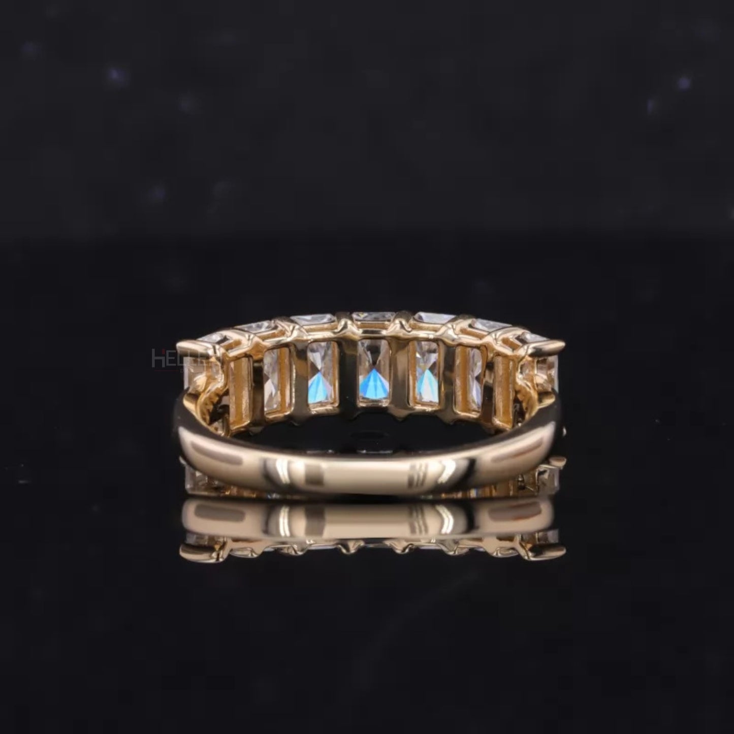 Radiant Cut Colorless Moissanite Sterling 925 Anniversary Band
