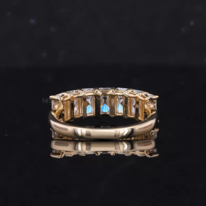 Radiant Cut Colorless Moissanite Sterling 925 Anniversary Band