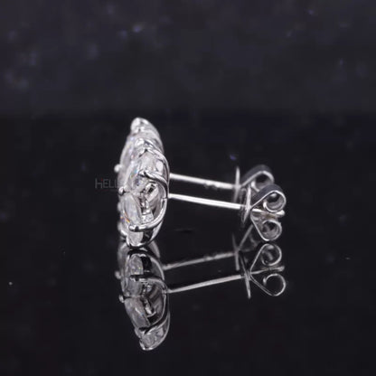 Stunning Pear Cut VVS Moissanite Studs Sterling 925 Silver
