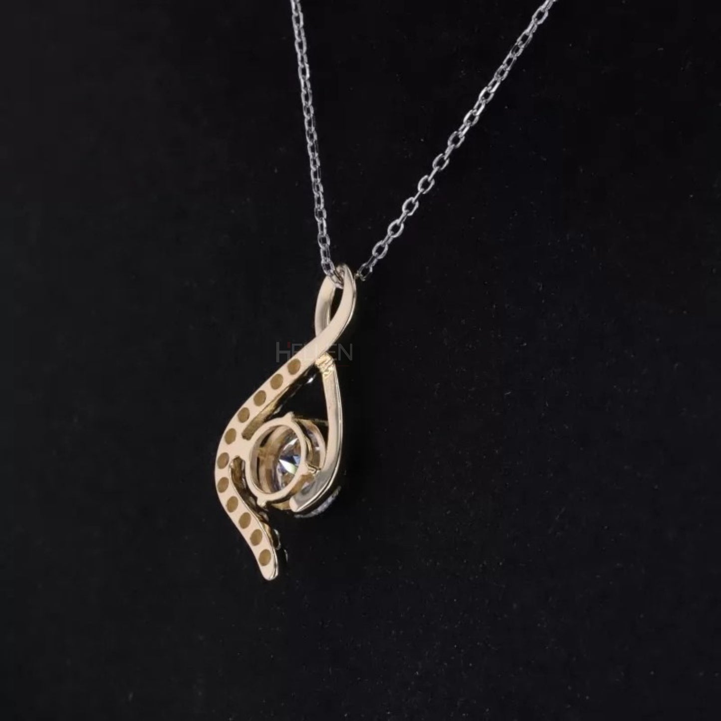Twisted Round Cut Solitaire Moissanite Moms Necklace