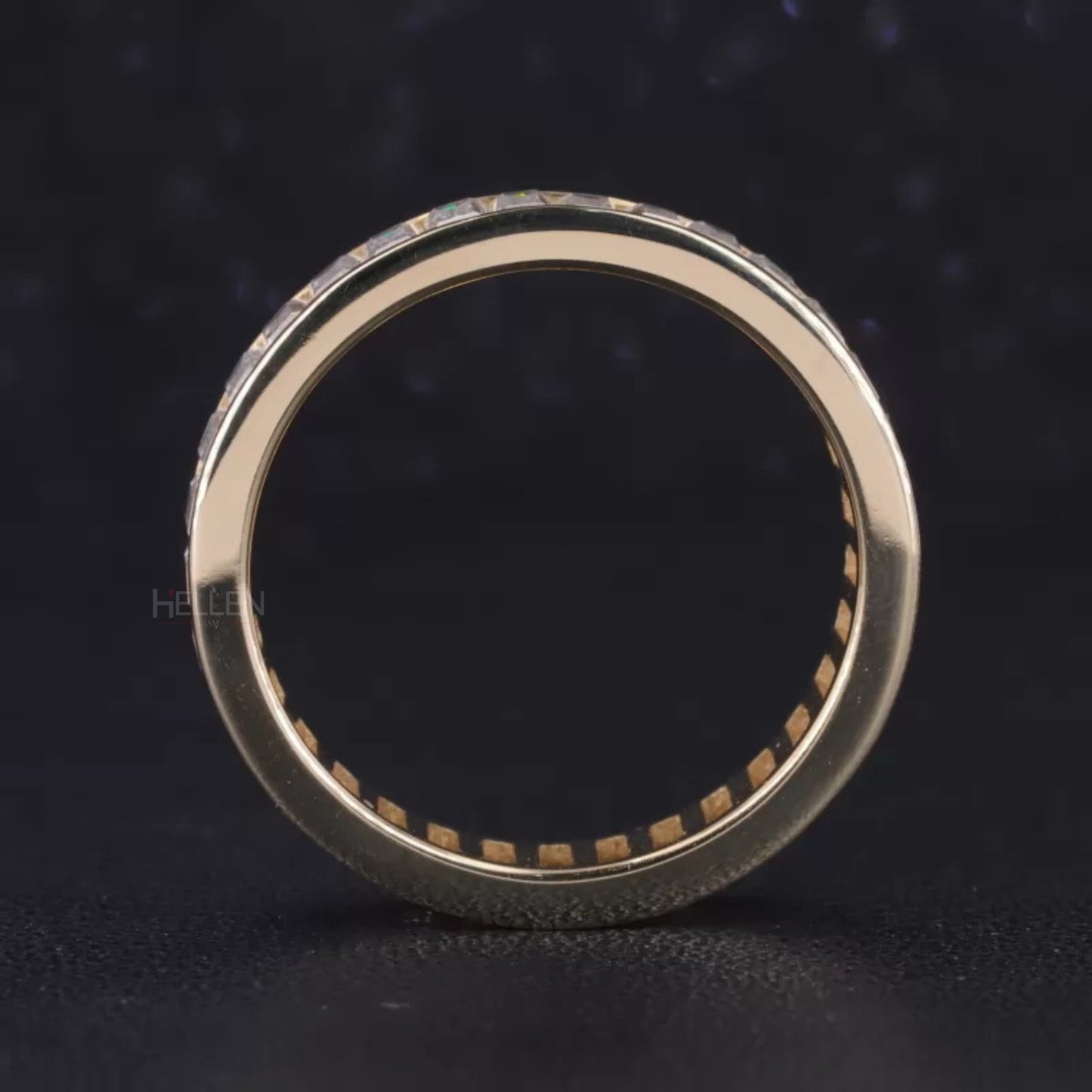 Baguette Cut Moissanite Channel Setting Full Eternity Band