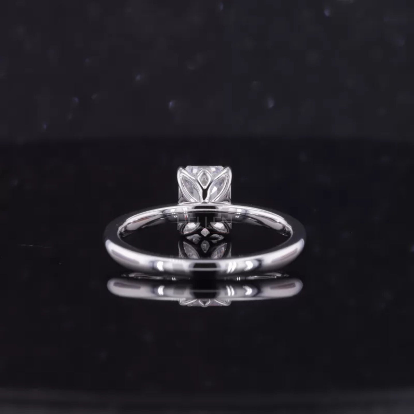 Emerald Cut Solitaire Moissanite Sterling 925 Engagement Ring