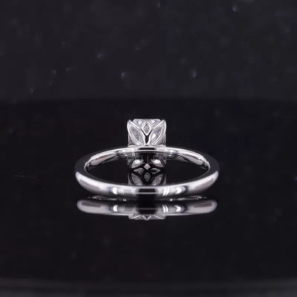Emerald Cut Solitaire Moissanite Sterling 925 Engagement Ring