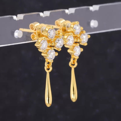 Dangle Earrings with Moissanite - Elegant Statement Jewelry
