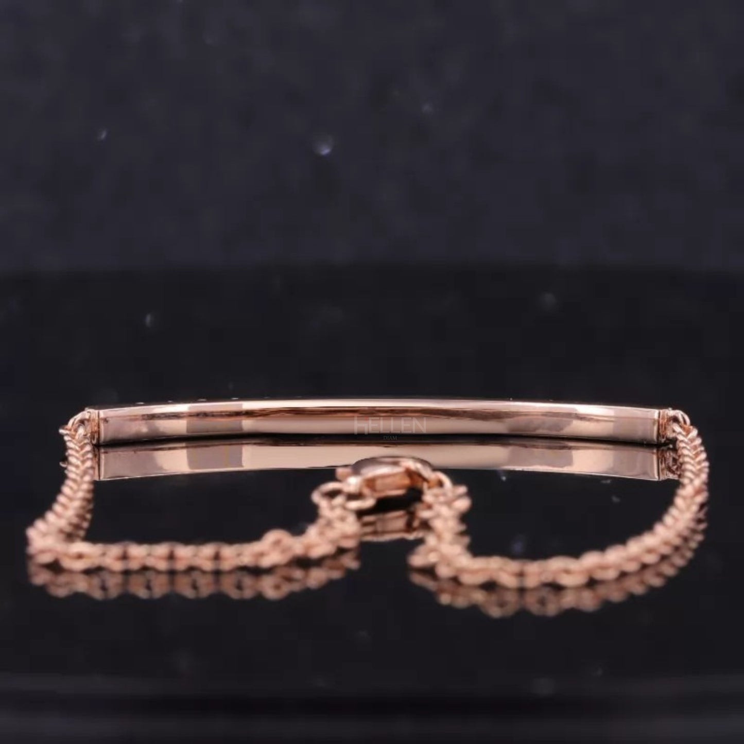 Round Cut Single Line Half Moissanite Chain Loose Bracelet