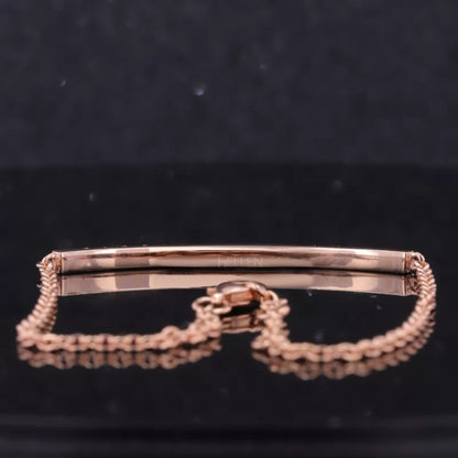 Round Cut Single Line Half Moissanite Chain Loose Bracelet