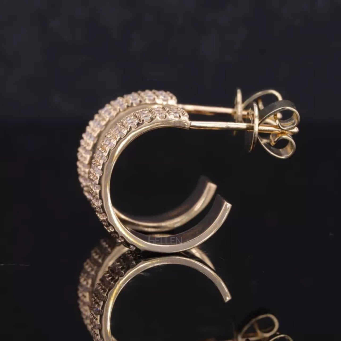 Pave Moissanite Hoop Earrings - Sterling Silver Brilliance