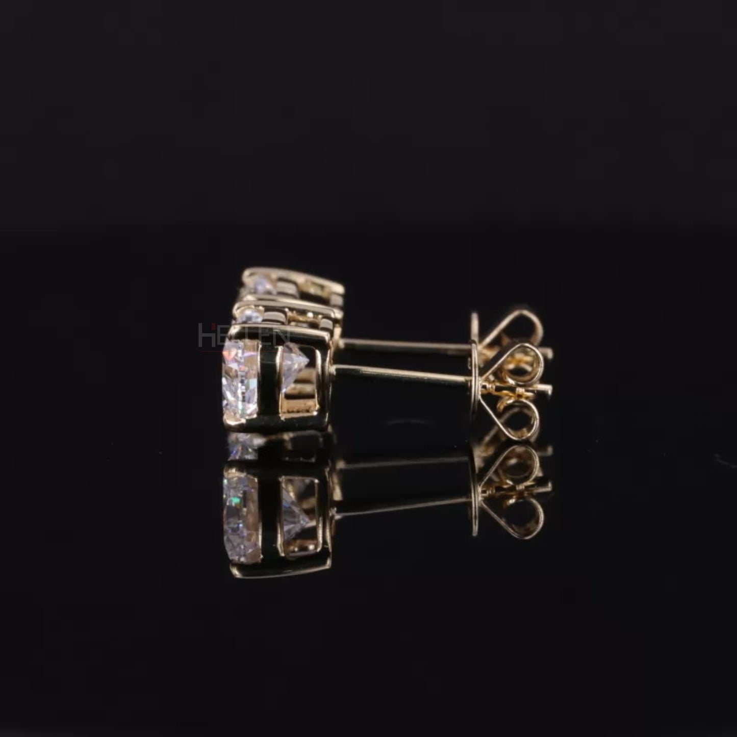 Sterling Silver Heart shaped Solitaire Moissanite Studs