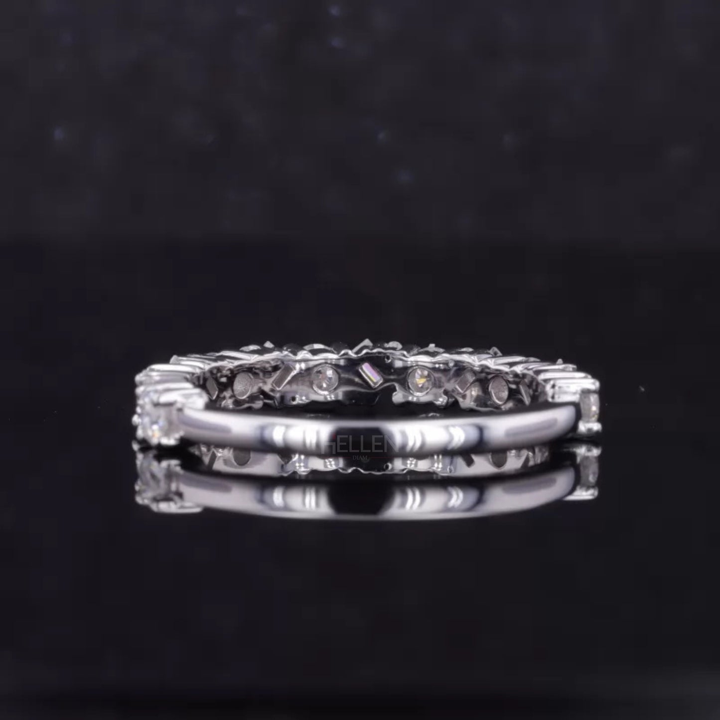 Baguette and Round Cut Moissanite Anniversary Ring