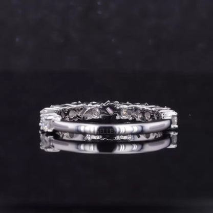 Baguette and Round Cut Moissanite Anniversary Ring