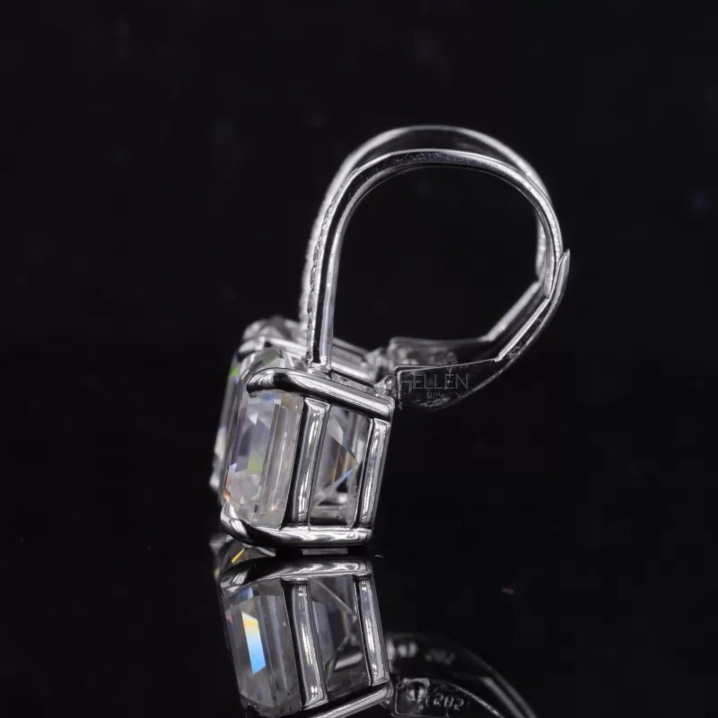 Moissanite Hoop Earrings - Sterling Silver with Eagle Claw Prong Setting