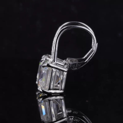 Moissanite Hoop Earrings - Sterling Silver with Eagle Claw Prong Setting