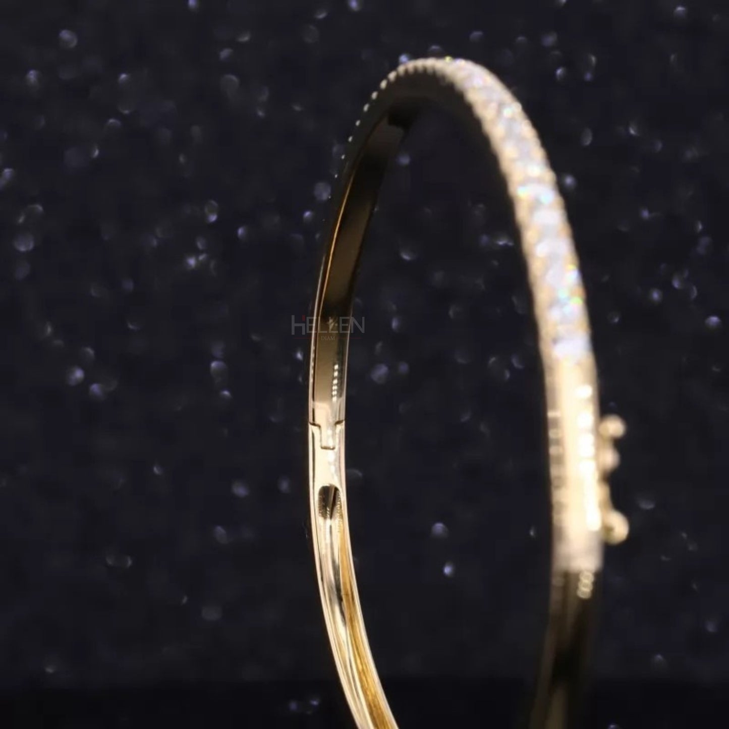 Half Round Cut Moissanite Bangel Bracelet - 925 Sterling