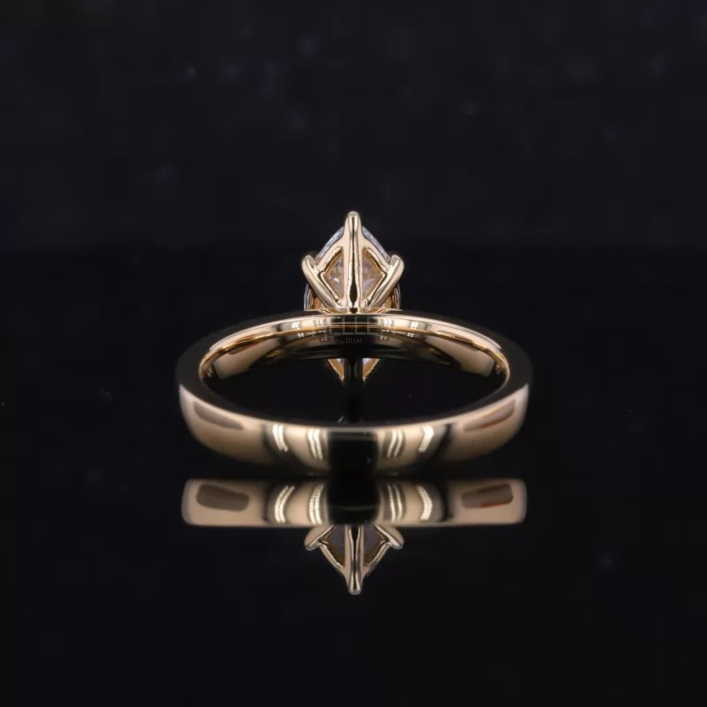 Marquise Colourless Moissanite Solitaire Engagement Ring