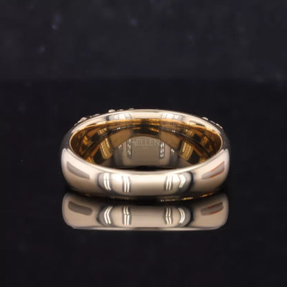 Mosaic Setting Round cut Moissanite Vintage Ring