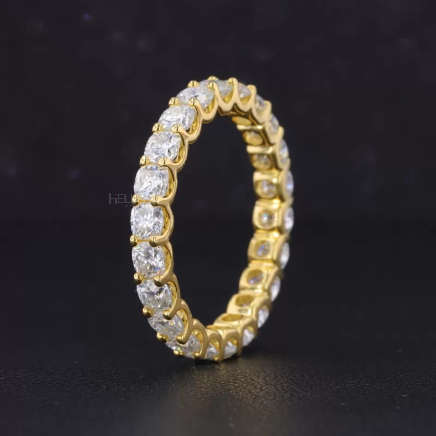 Cushion Cut VVS Moissanite Full Eternity Wedding Band