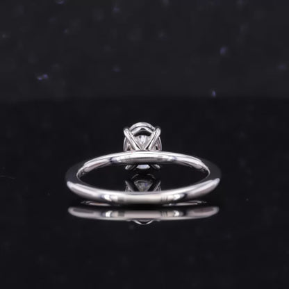 Oval Cut Solitaire Moissanite Tiger Prongs 925 Silver Engagement Ring