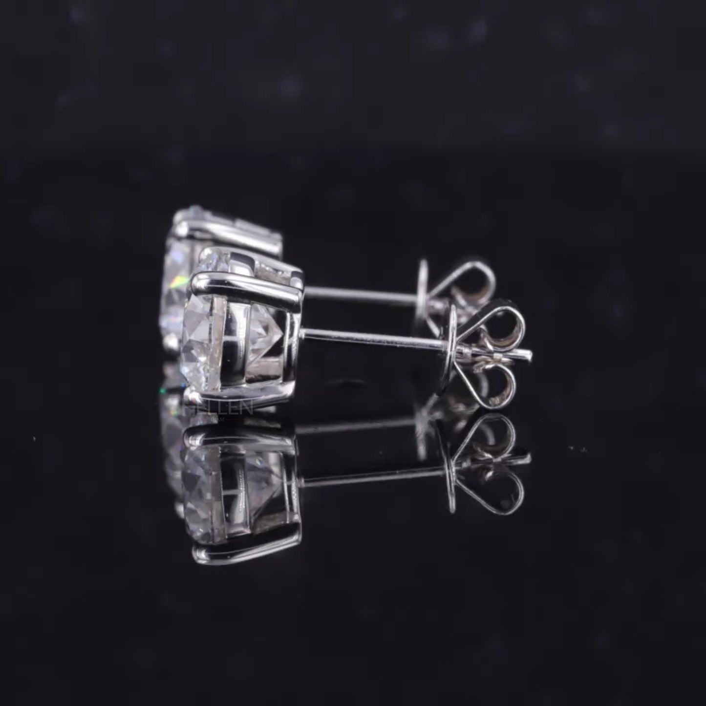 Brilliant Round Cut Solitaire Moissanite Studs-Sterling 925