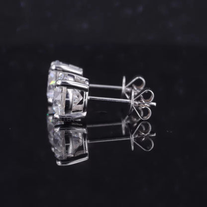 Brilliant Round Cut Solitaire Moissanite Studs-Sterling 925