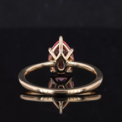 Pear Cut Gemstone Solitaire Engagement Ring- Sterling 925 Silver