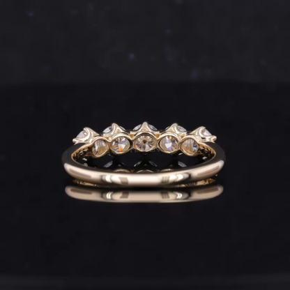 Five stone Round Brilliant Cut Moissanite Anniversary Band