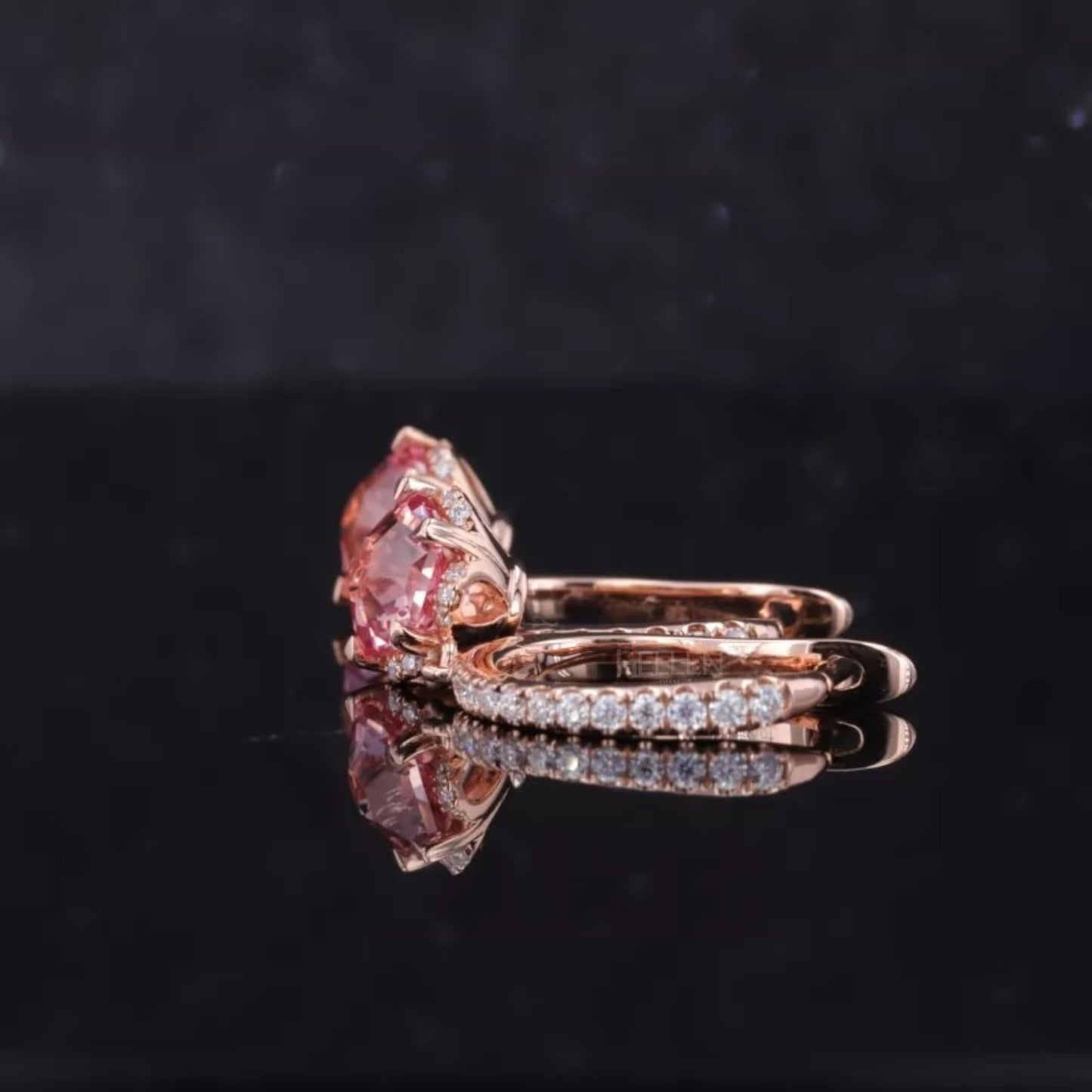 Silver Drop Earrings - Pink Sapphire & Moissanite Dangle Earrings