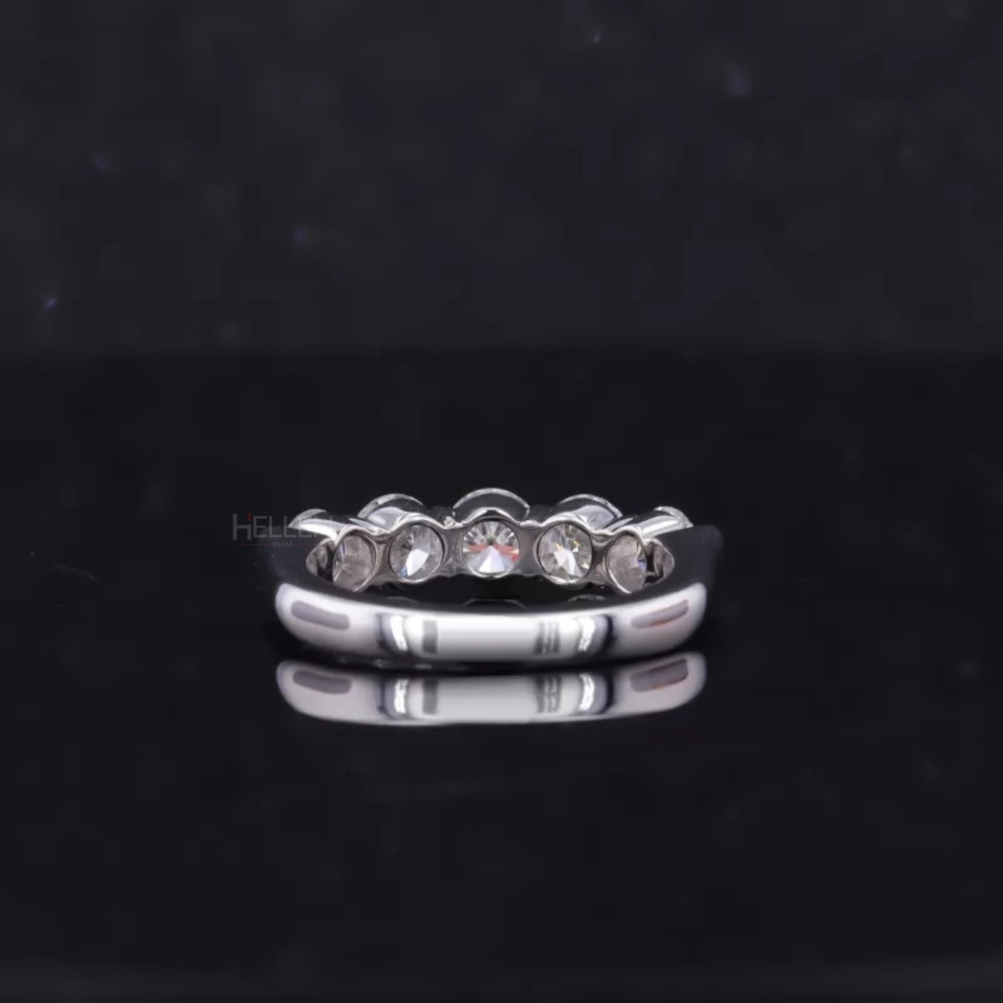 Brilliant Round Cut Five Stone Moissanite Wedding Band