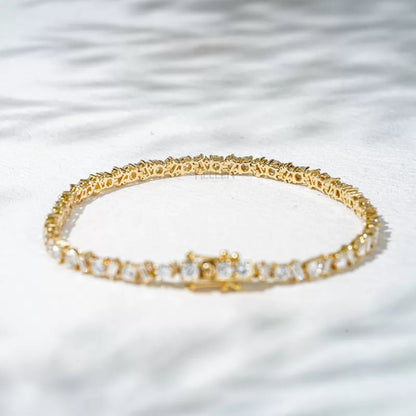 Baguette & Round Cut Essential Tennis Bracelet – 925 Sterling