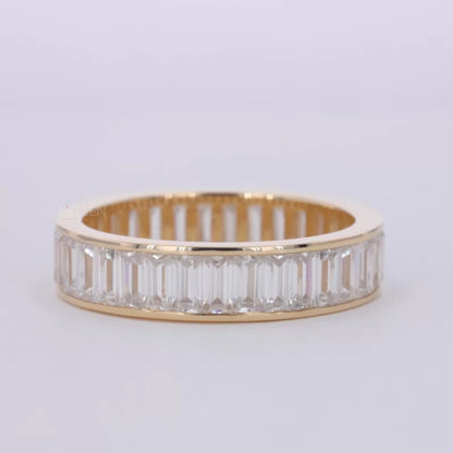 Baguette Cut Moissanite Channel Setting Full Eternity Band