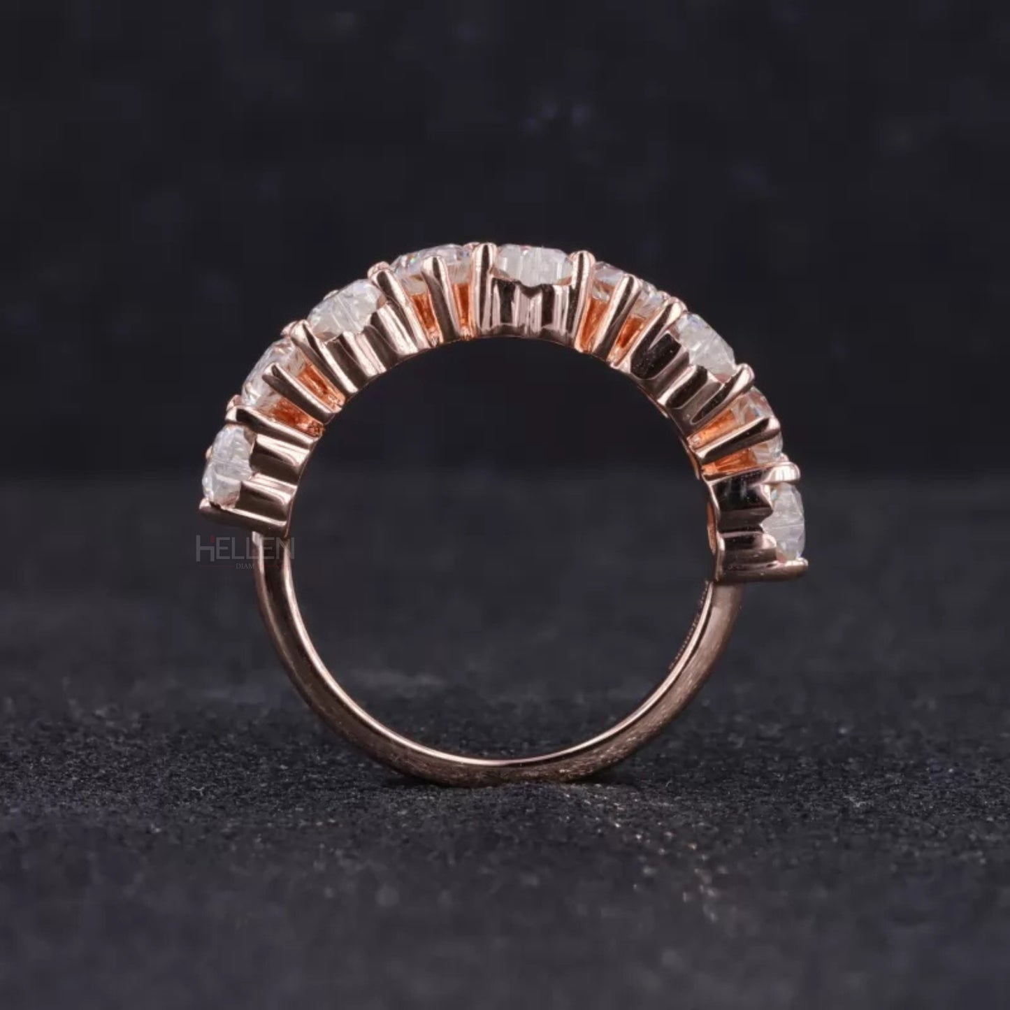 Heat Cut Diamond Half Anniversary Band