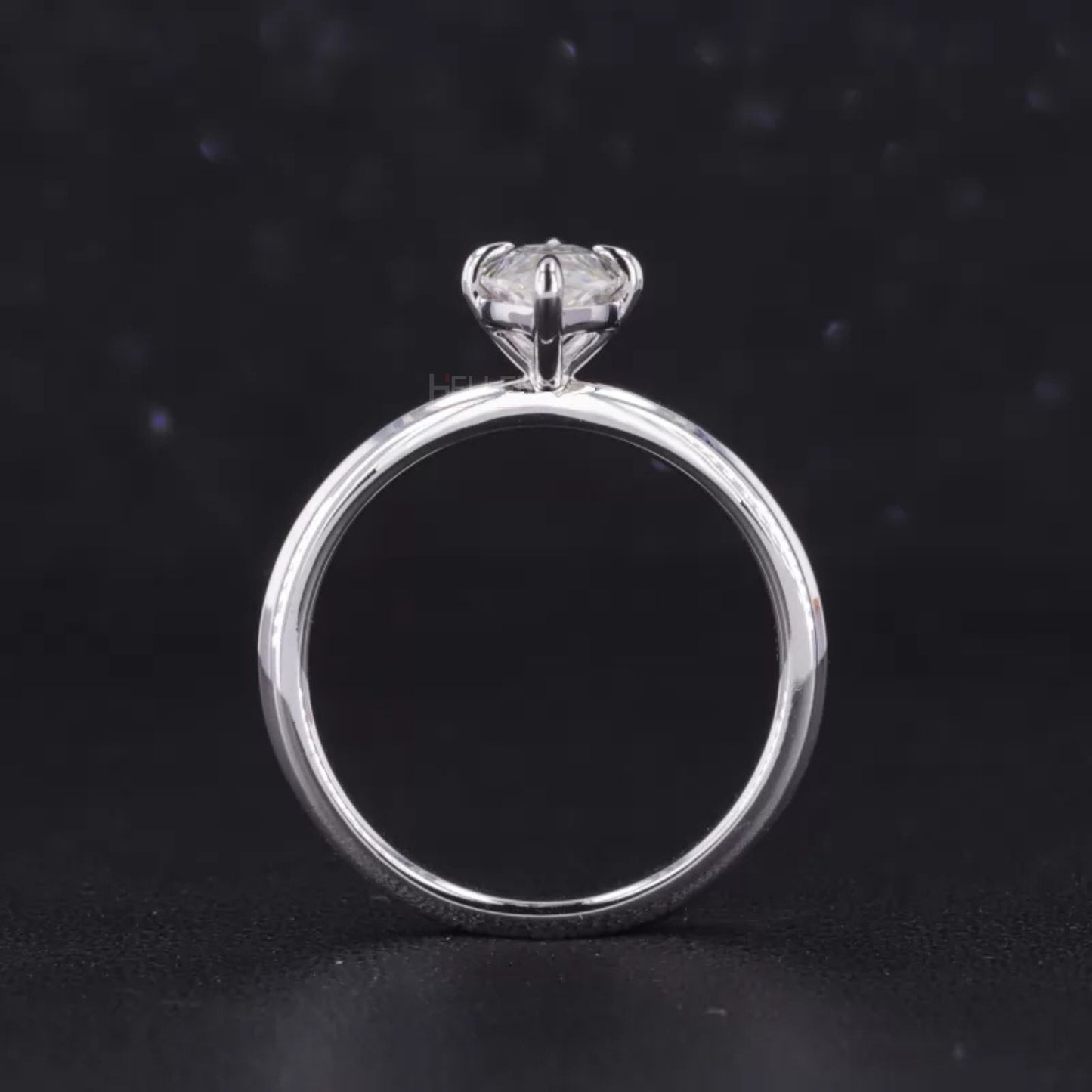 Marquise Cut Moissanite Solitaire Ring with Claw Prong in 925 Silver