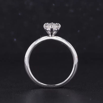 Marquise Cut Moissanite Solitaire Ring with Claw Prong in 925 Silver