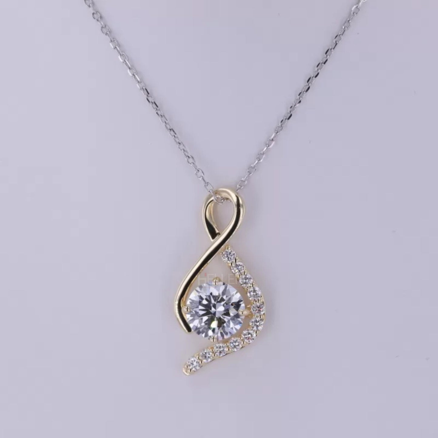 Twisted Round Cut Solitaire Moissanite Moms Necklace