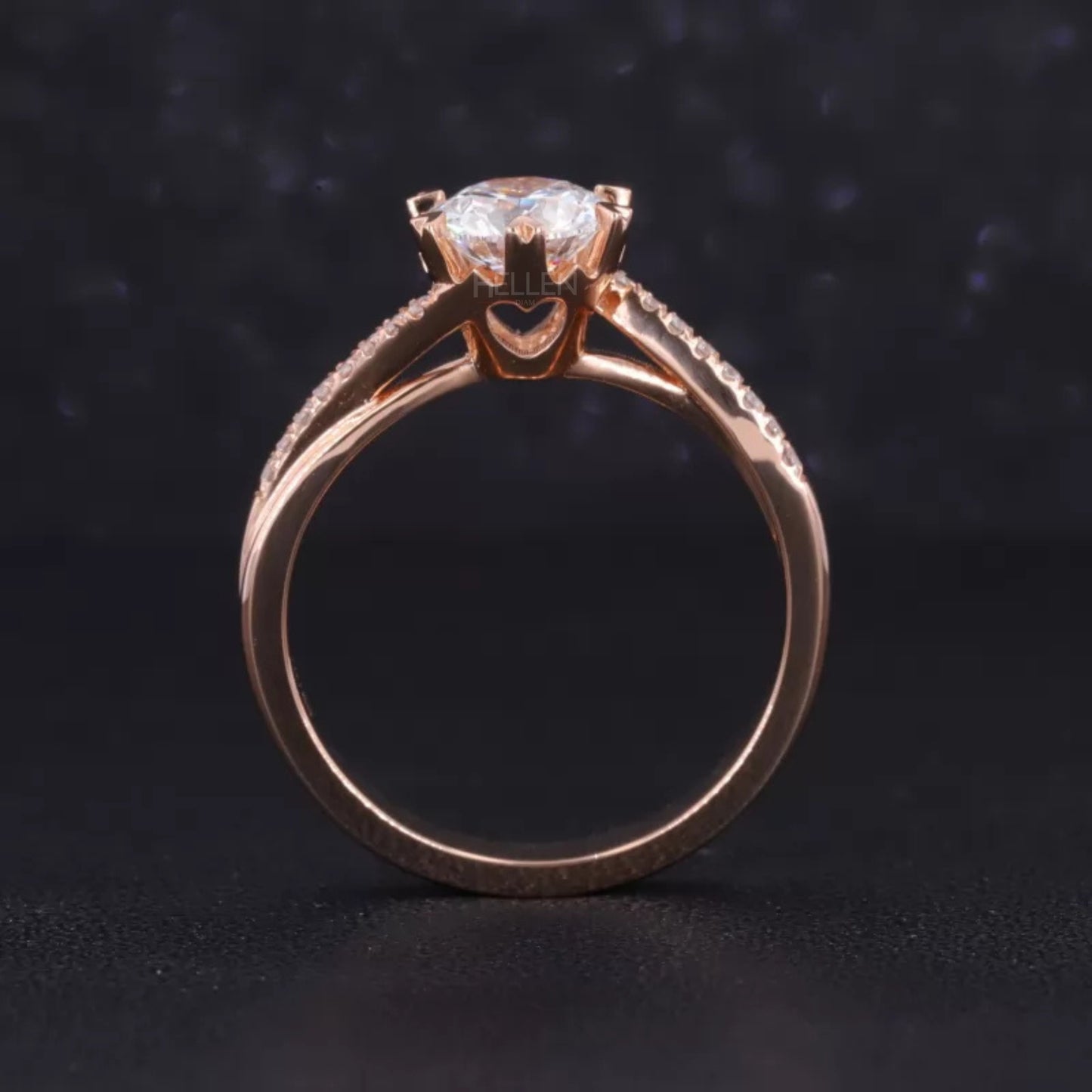 Solitaire Heart Prong Engagement Ring