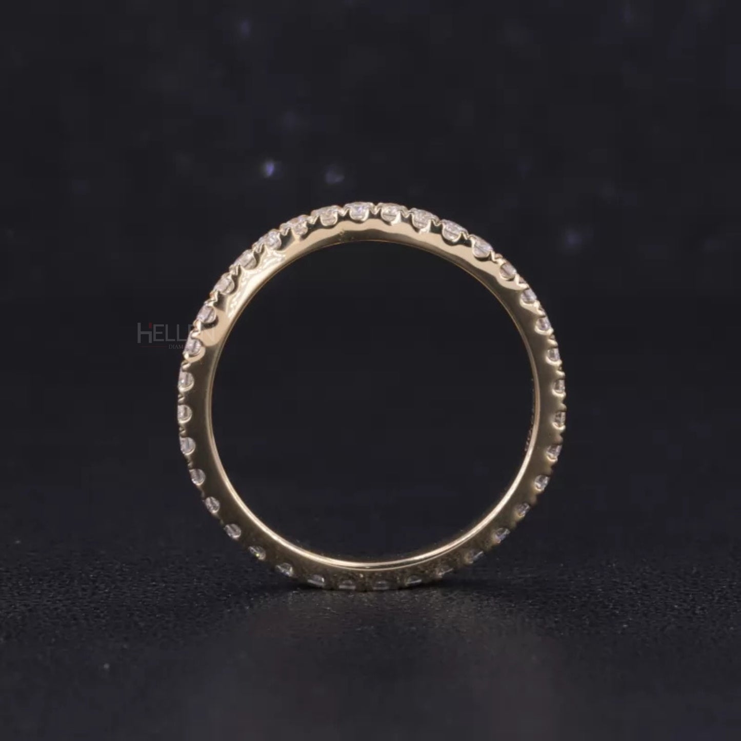Round Cut Curved Moissanite Full Eternity Band suitable for staking