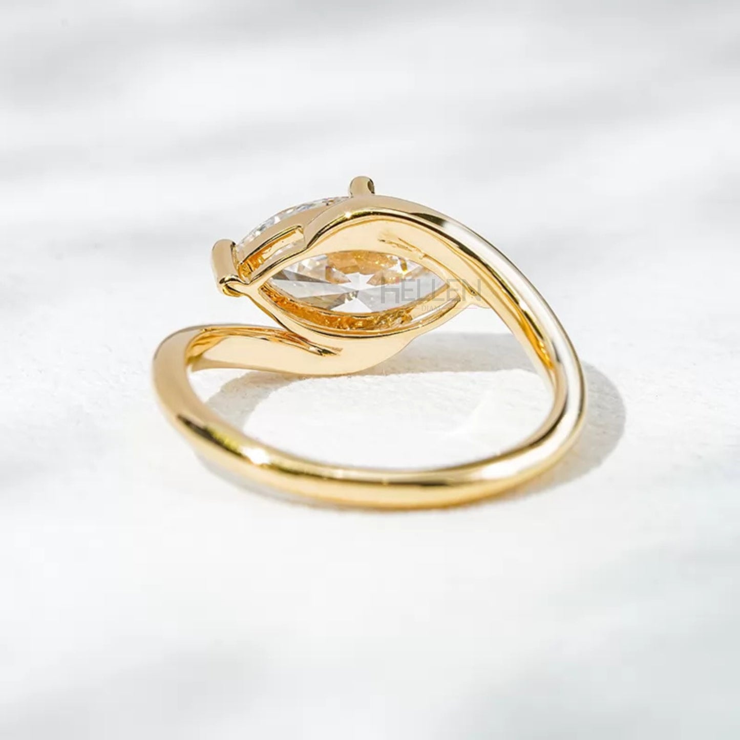 Vintage Marquise Cut Moissanite Solitaire Engagement Ring