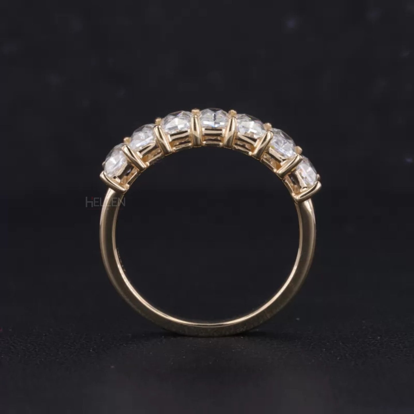 Radiant Cut Colorless Moissanite Sterling 925 Anniversary Band
