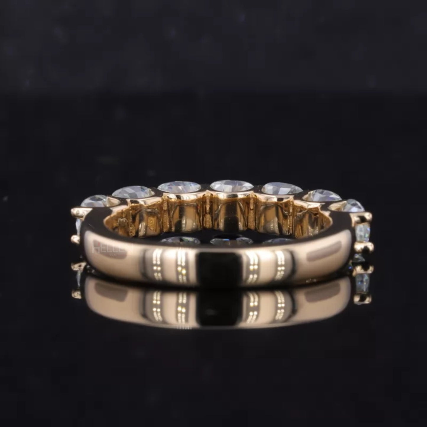 7 stone Anniversary Band with Round Moissanite