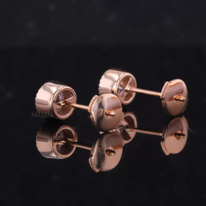 Bezel Setting Miligrain Round Studs