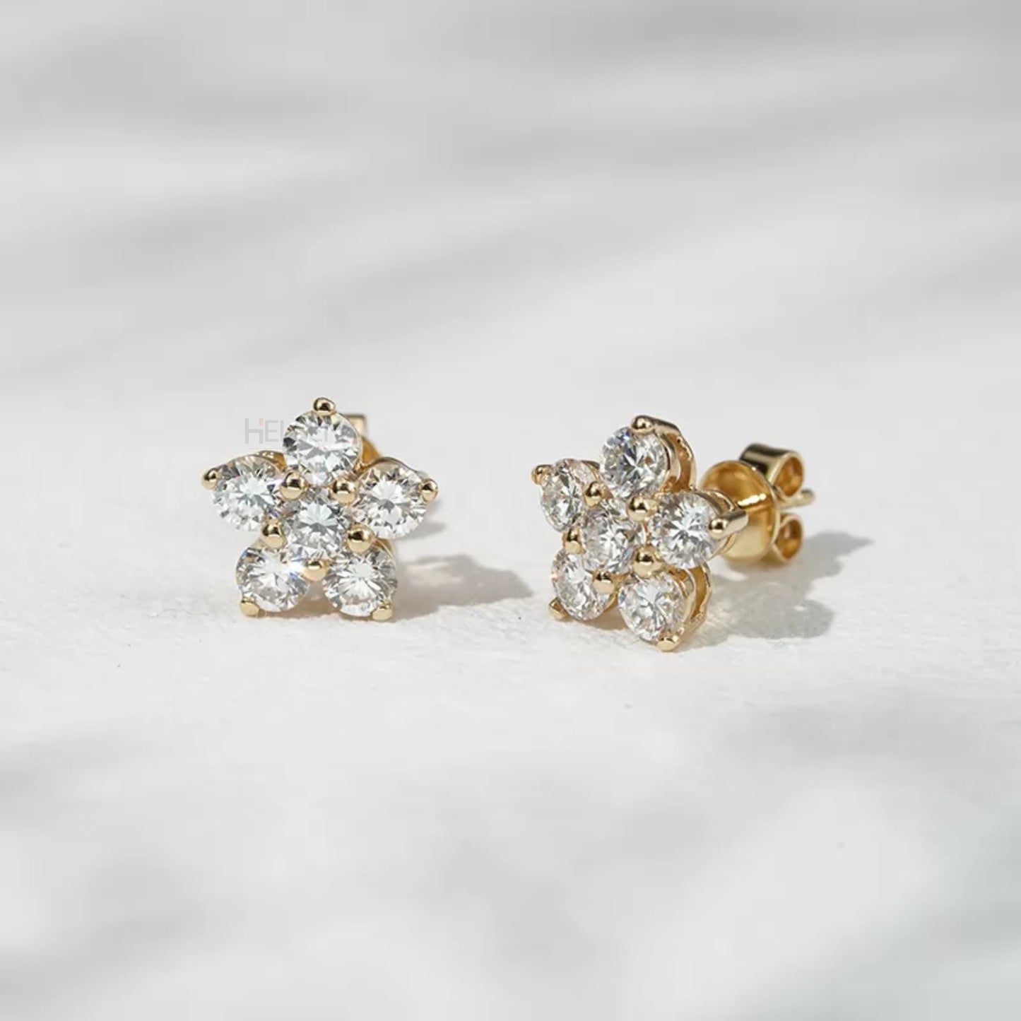 Floral Cluster 925 Silver Moissanite Studs