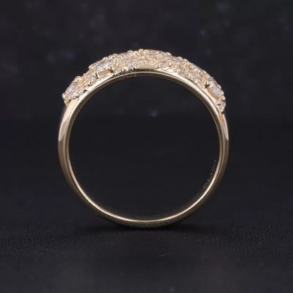 Mosaic Setting Round cut Moissanite Vintage Ring