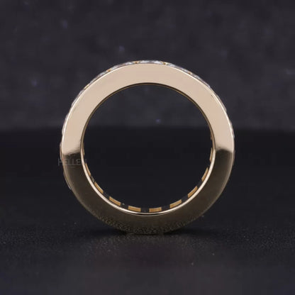 Princess Cut Moissanite Channel Setting Full Eternity Wedding Band