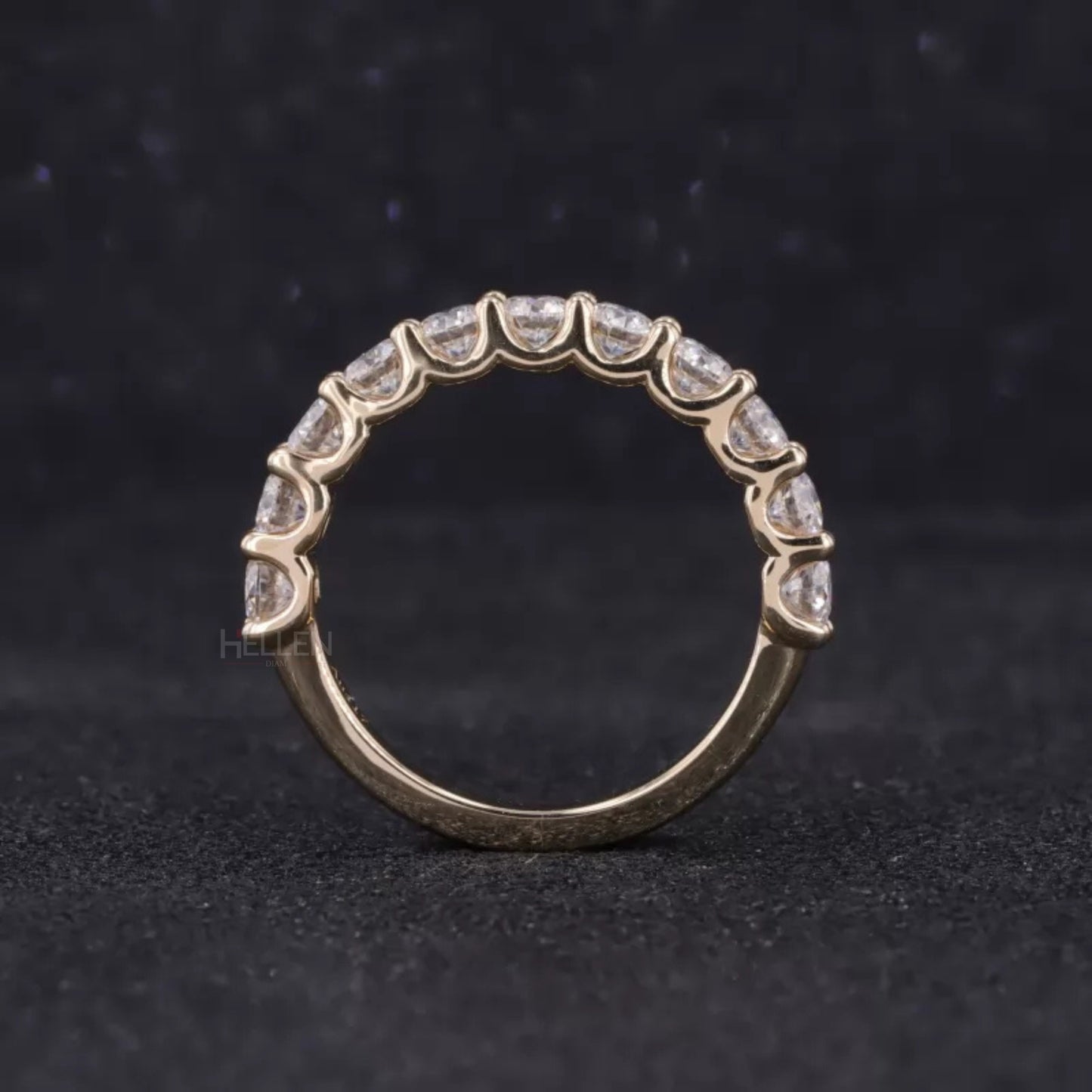 Half Eternity Moissanite Band With Round Shape