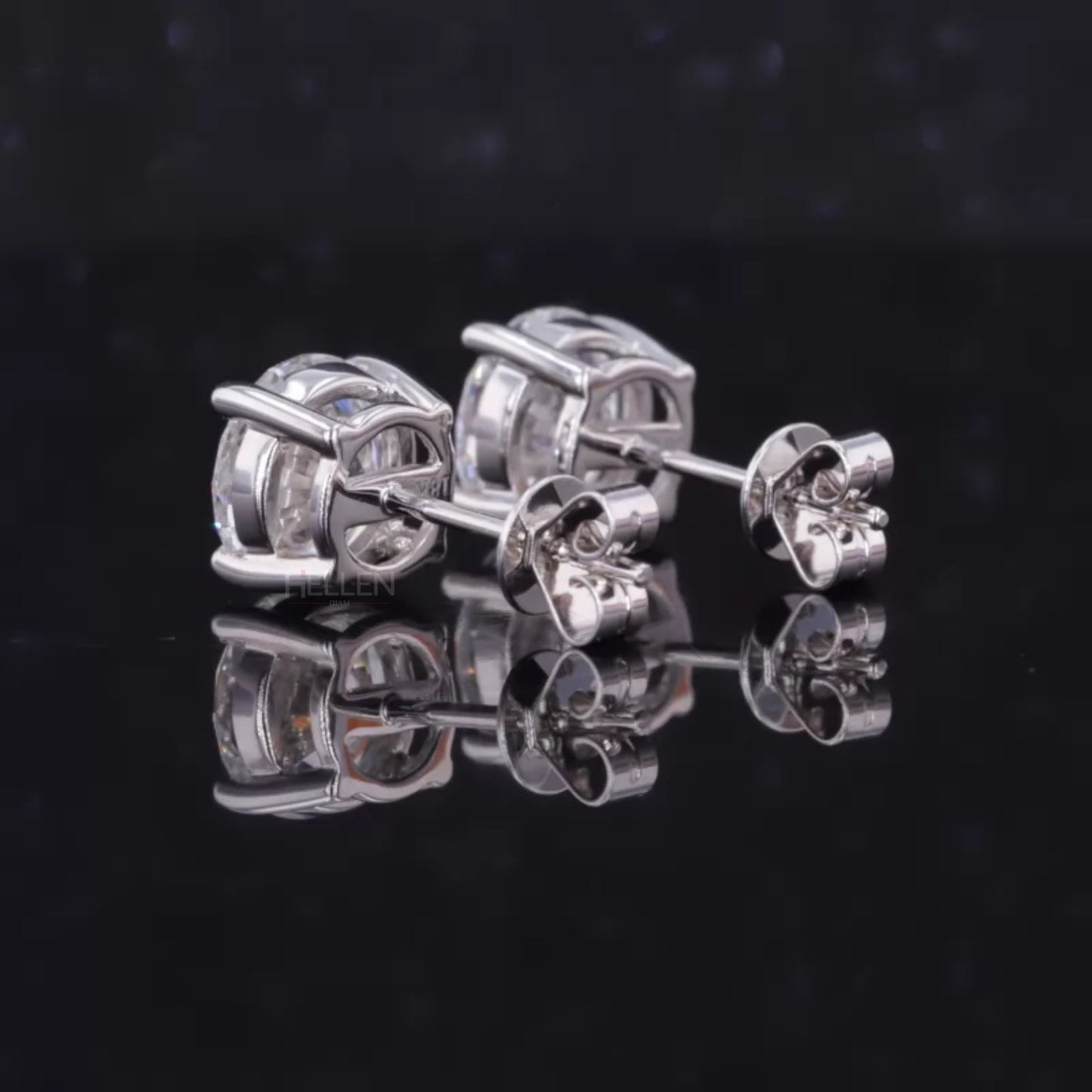 Brilliant Round Cut Solitaire Moissanite Studs-Sterling 925