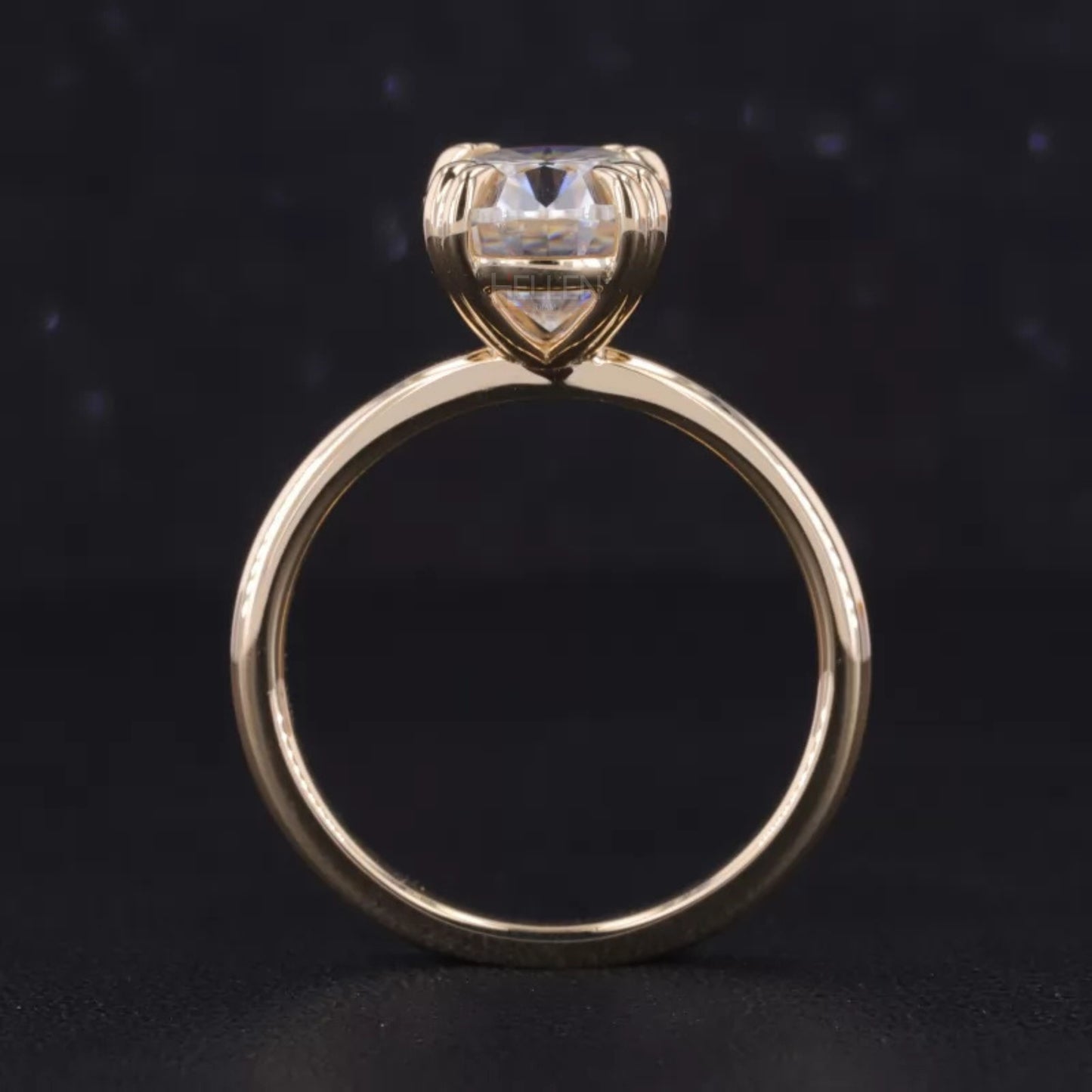 Oval Cut Moissanite Double Prong Solitaire Engagement Ring