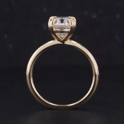 Oval Cut Moissanite Double Prong Solitaire Engagement Ring