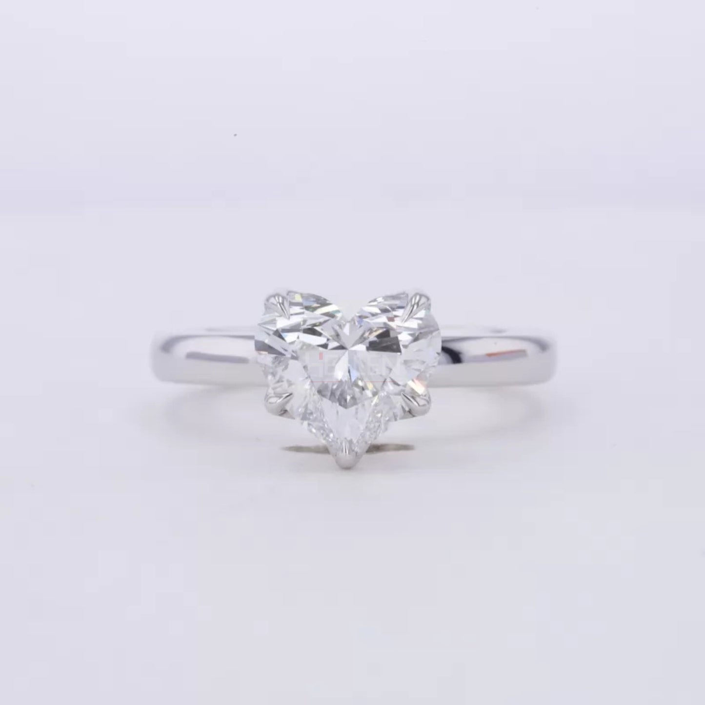 Heart Cut Solitaire Moissanite Engagement Ring in Sterling 925 Silver